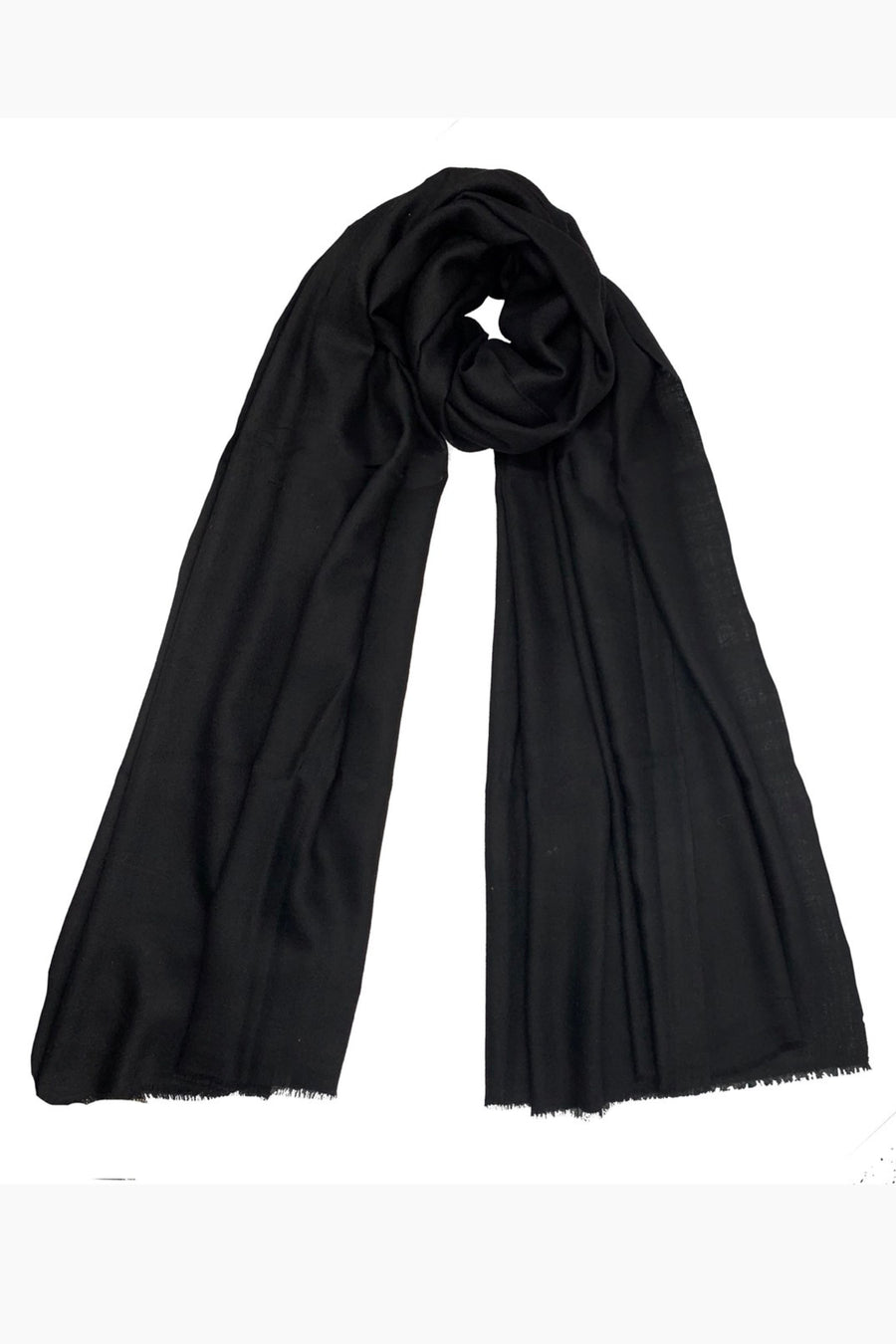 THE LARGE HANDWOVEN CASHMERE SCARF | Black