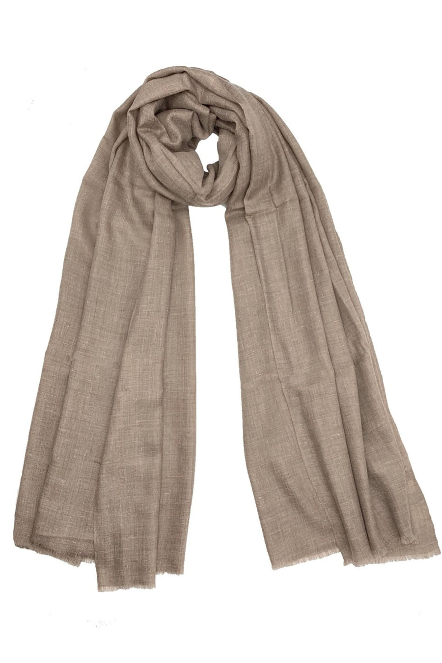 THE LARGE HANDWOVEN CASHMERE SCARF | Beige