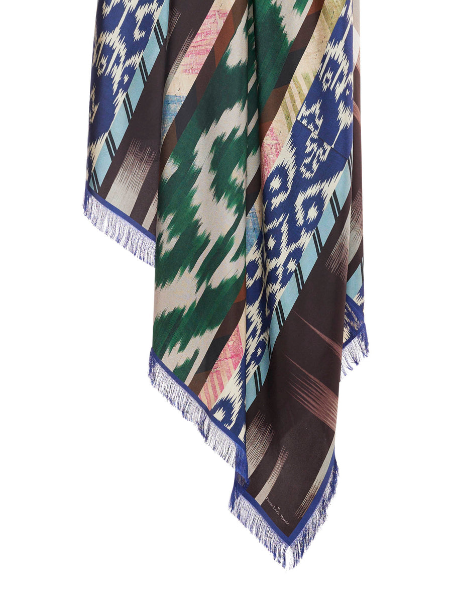 THE FRINGED SILK SCARF | Ikat